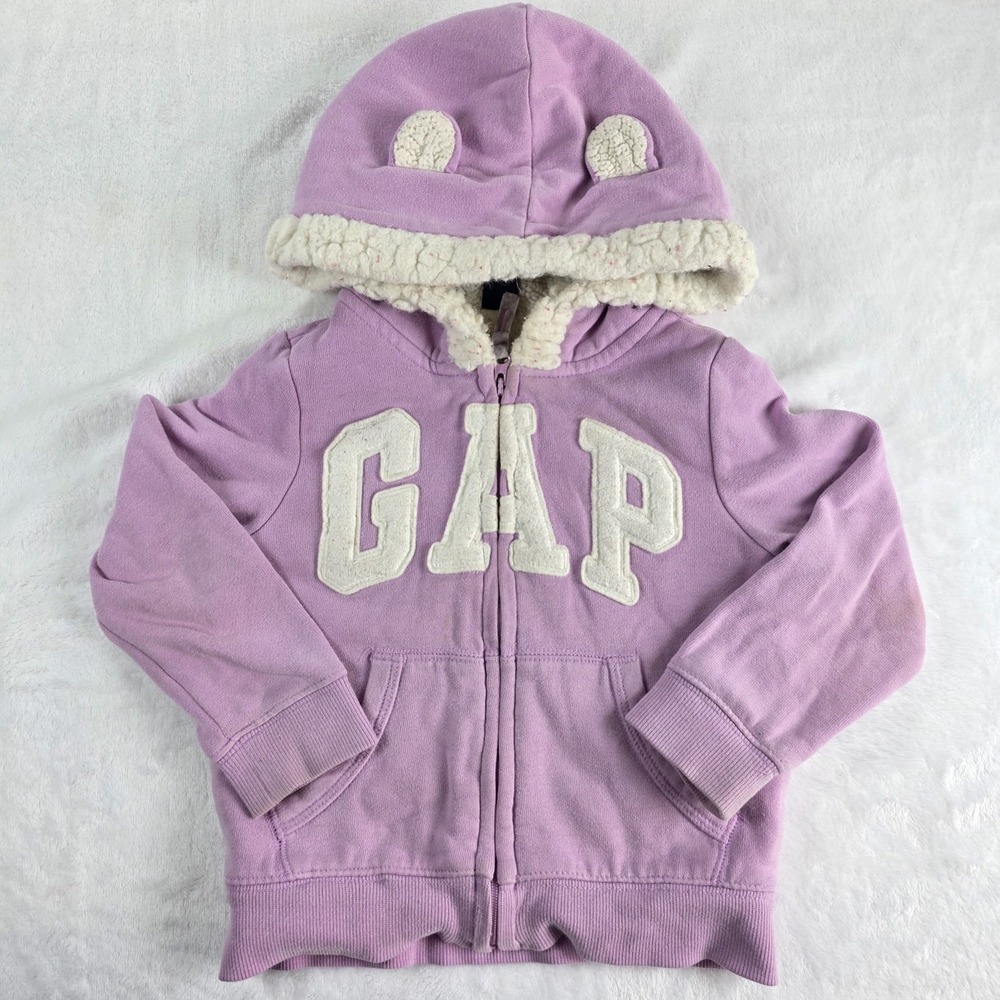 Baby‎ Gap Girls Sherpa Lined Hoodie Full Zip Purple Size 3 Toddler